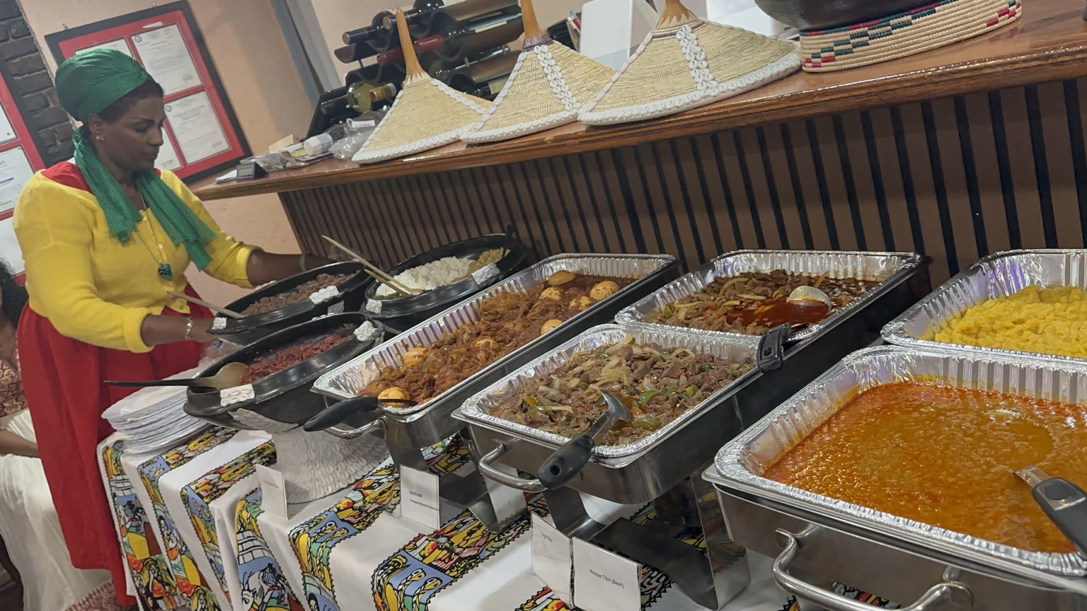 Meskel buffet being served